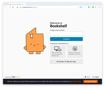 Welcome to Bookshelf screen
