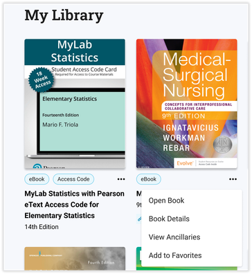 Bookcard drop down menu