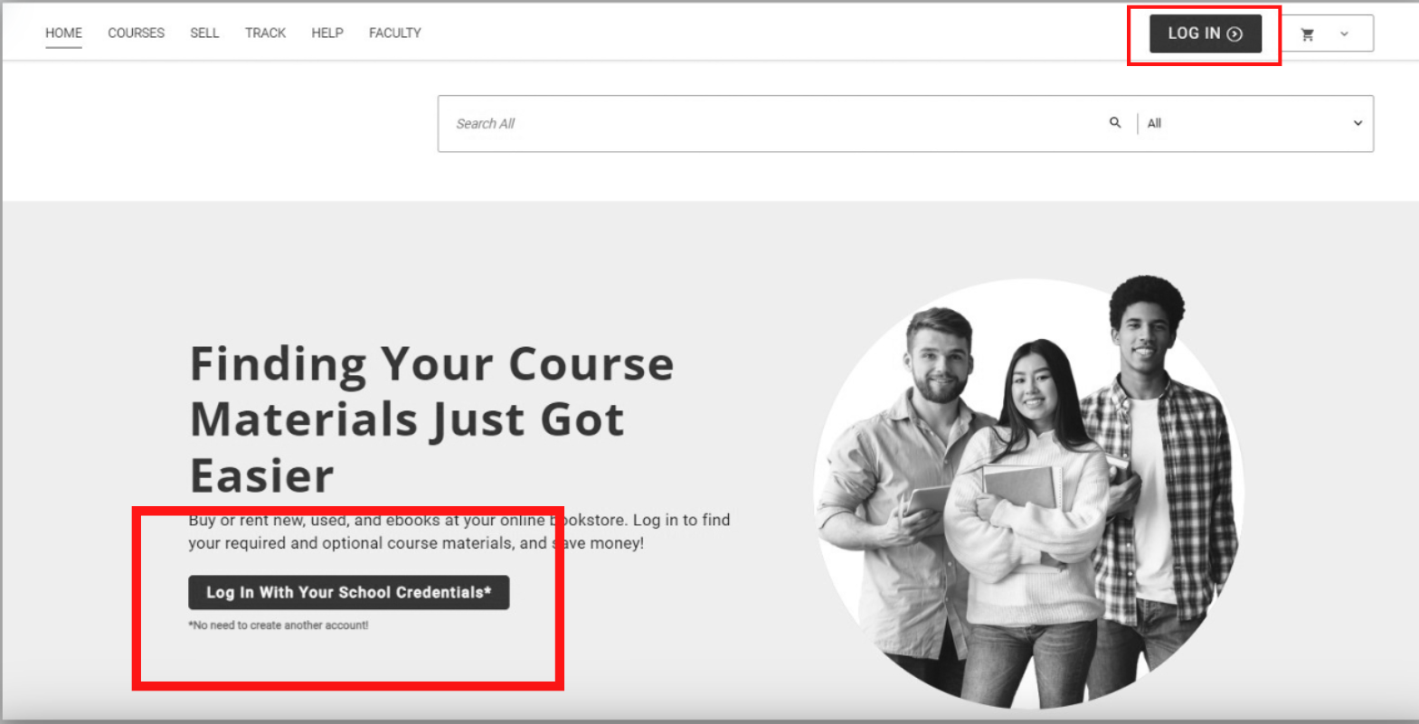 Log in with your school credentials