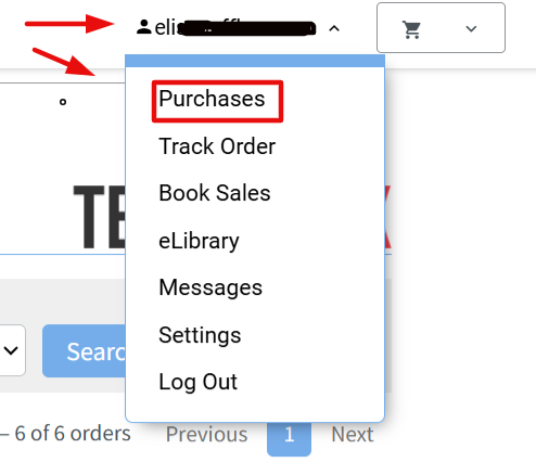 Purchase options on the drop down menu