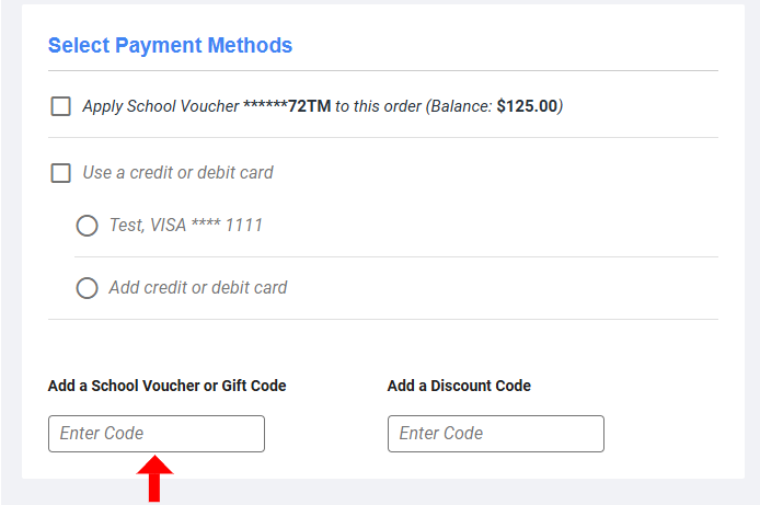 Using School Vouher