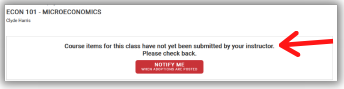 Course materials have not yet been assigned message